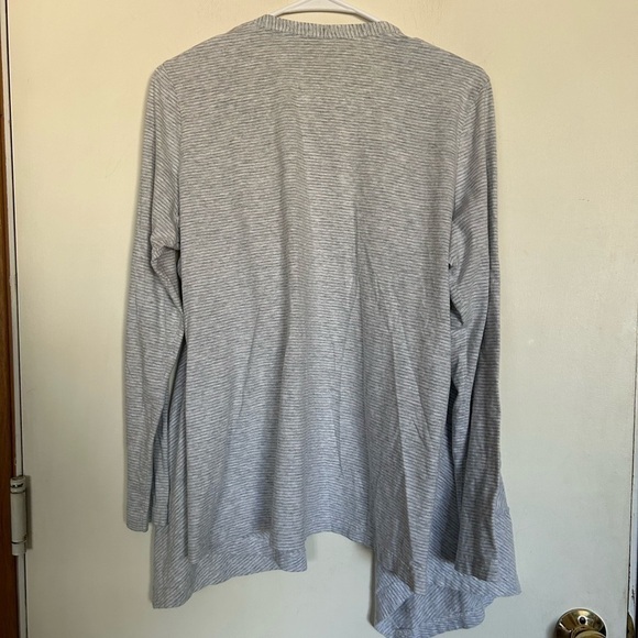 Pure Jill Medium 100% Pima Cotton Waterfall Long-sleeve open front cardigan - Picture 2 of 5